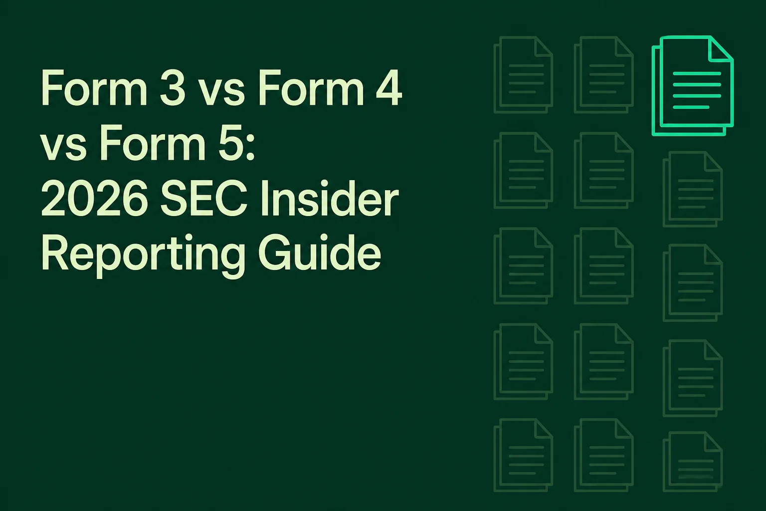 Form 3 vs Form 4 vs Form 5: 2026 SEC Insider Reporting Guide
