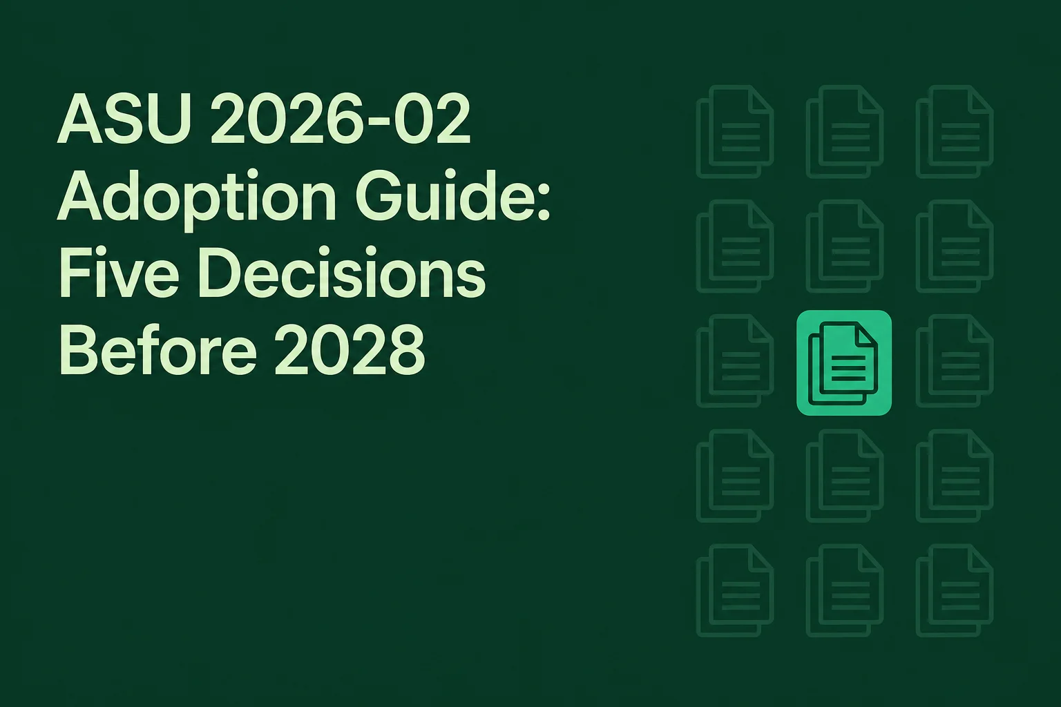 ASU 2026-02 Adoption Guide: Five Decisions Before 2028