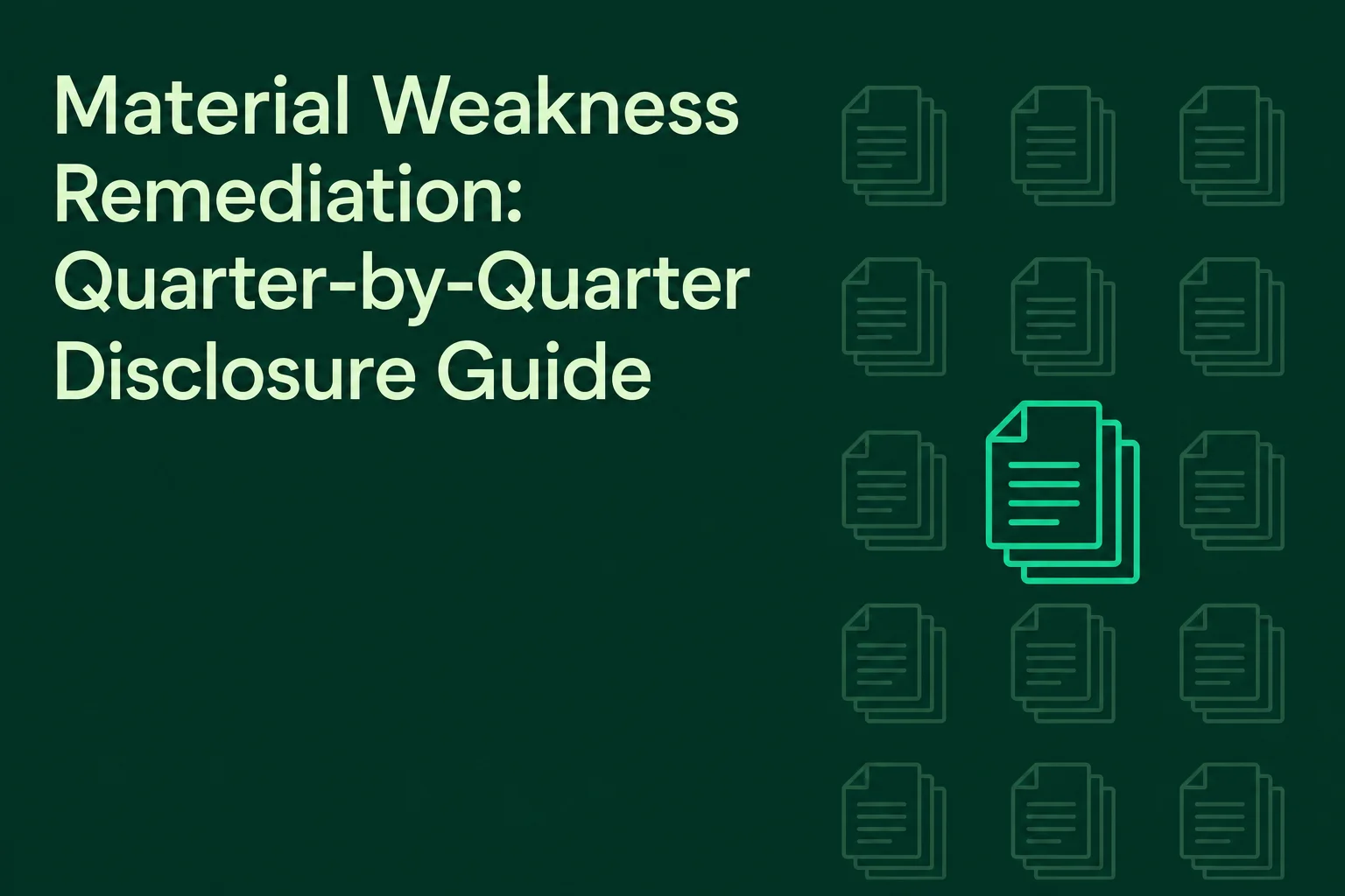 Material Weakness Remediation: Quarter-by-Quarter Disclosure Guide