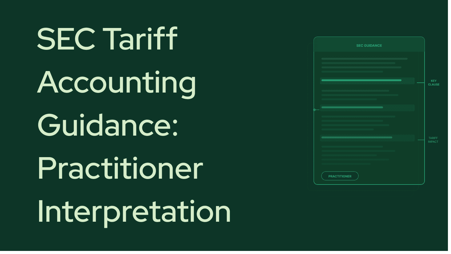 SEC Tariff Accounting Guidance: Practitioner Interpretation