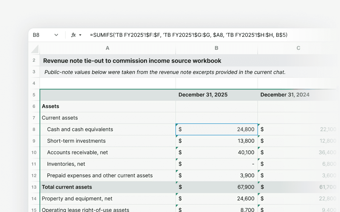 Financial Statement Preparation interface